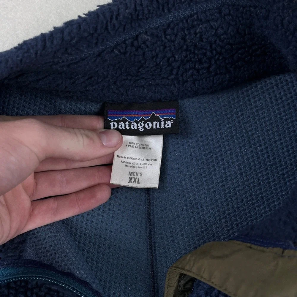 VTG Patagonia Classic Retro-X Fleece Jacket Mens XXL Blue Green Full Zip 23055